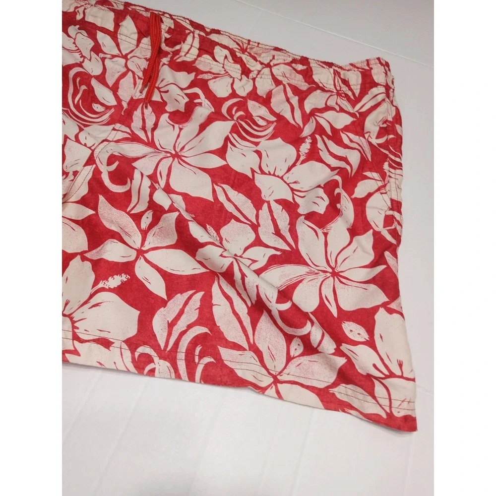 OP Ocean Pacific Hawaiian Swim Trunks Men's XL 40-42 Red Floral‎ Board Shorts